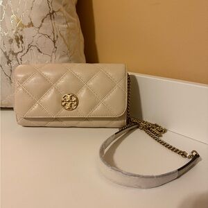 Tory Burch Cream and gold 
Willa Chain Bag Wallet brand new